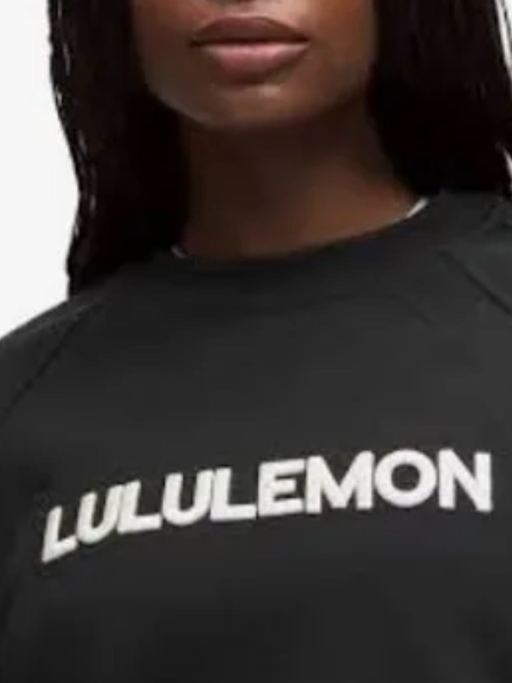 lululemon athletica Black Crewneck Sweatshirt with White Logo
